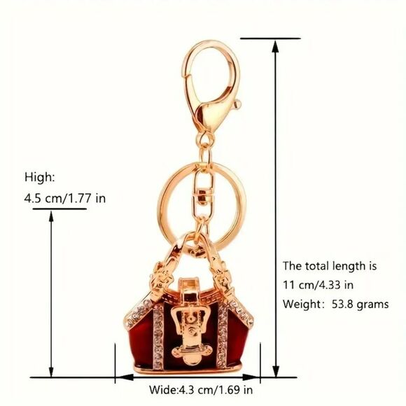 NWOT - Enamel Pink and Gold Tone Mini Handbag Purse Charms - Picture 9 of 16